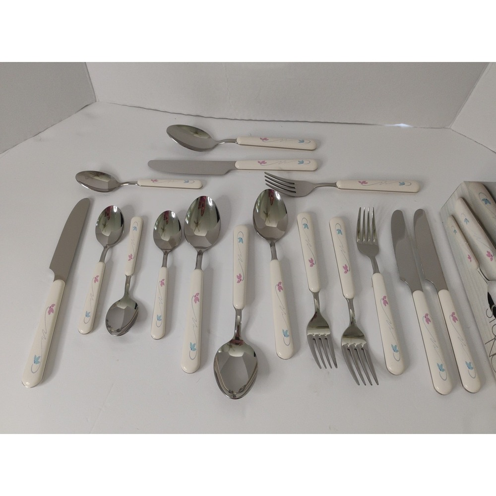 Vintage Studio Nova Double Up Cottage Core Flatware Set of 4 - NO Salad Forks 8"